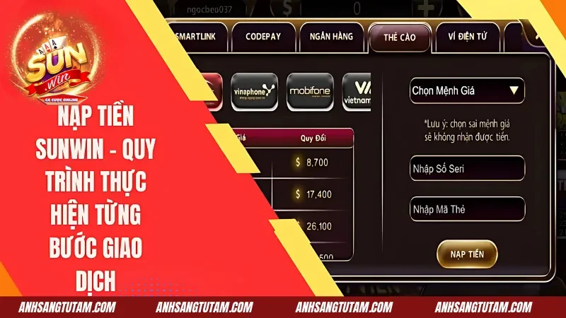 Khám Phá Hệ Thống Nạp Tiền Sunwin Đa Dạng Phương Thức Nạp 1 Tìm hiểu các phương thức nạp tiền Sunwin mới nhất